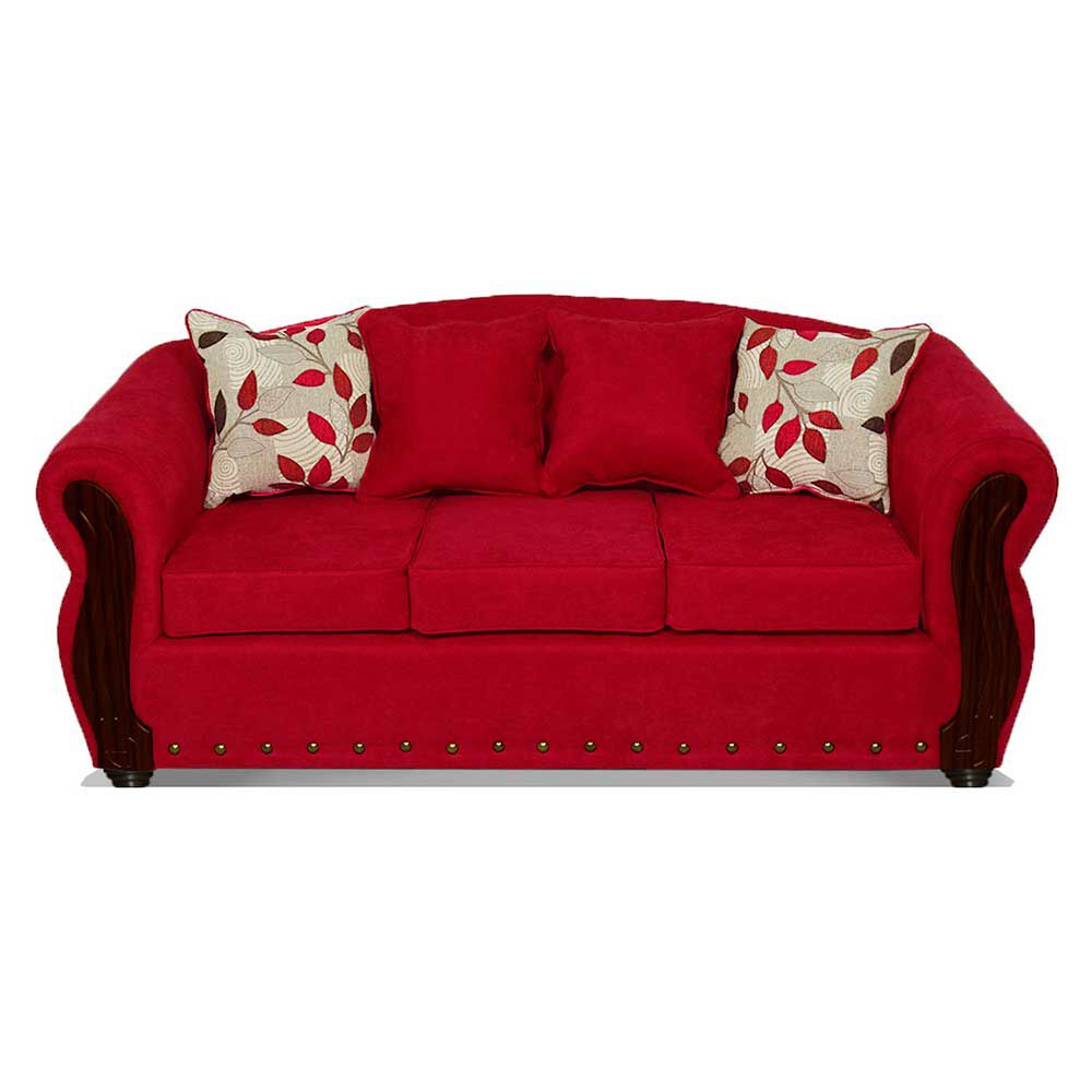 Sofá Elegant Detail Bartolucci 3 Cuerpos Rojo
