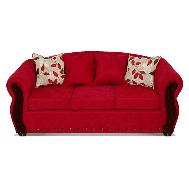 Sofá Elegant Detail Bartolucci 3 Cuerpos Rojo
