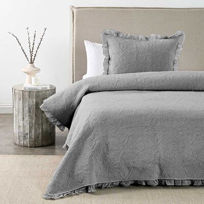 Quilt Royal Supreme 1.5 Plazas Ruffle Gris