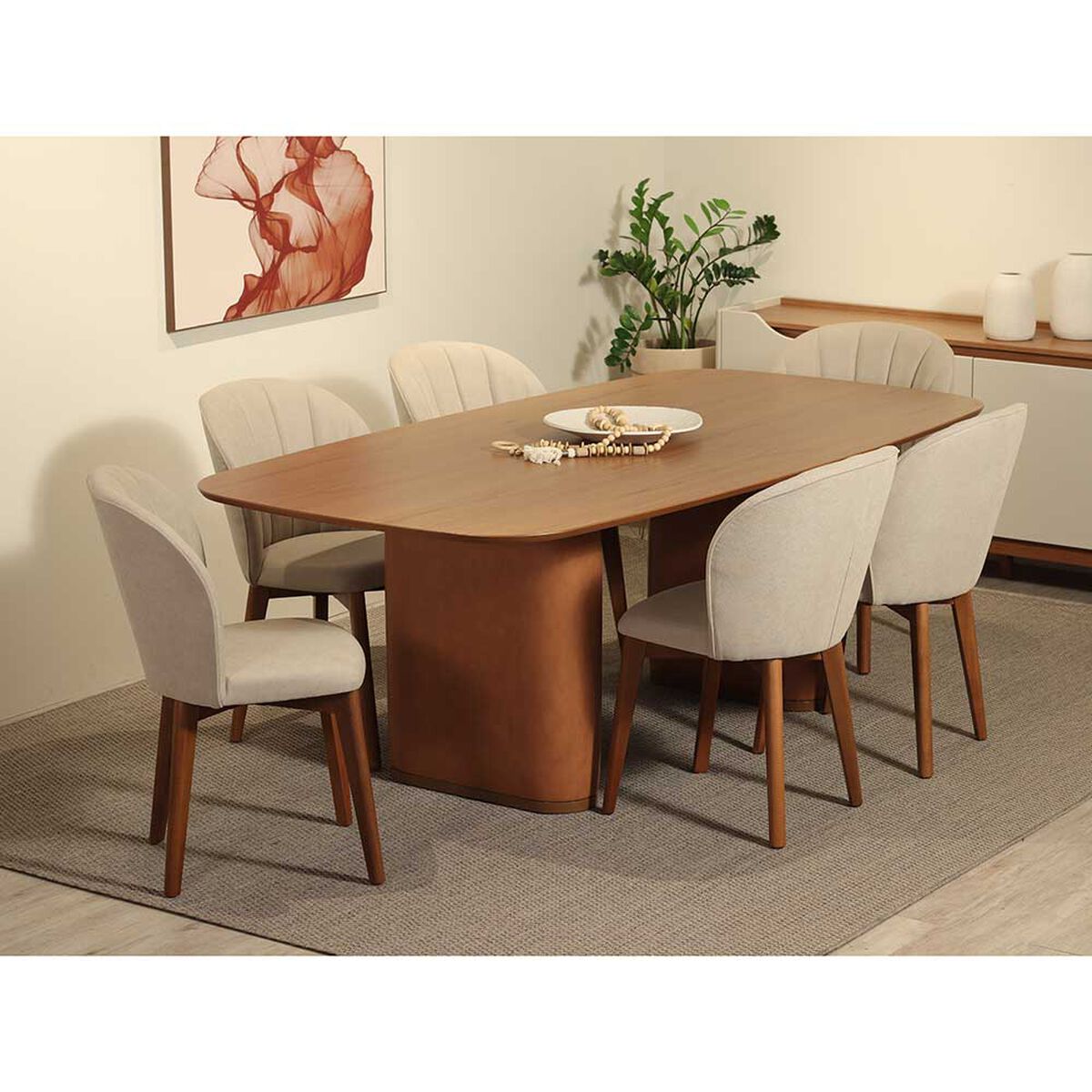 Juego de Comedor Decocasa Linzt  6 Sillas Canela