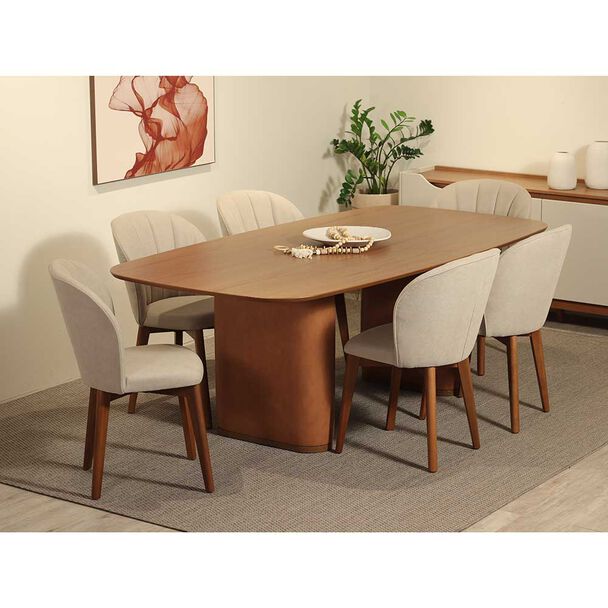 Juego de Comedor Decocasa Linzt  6 Sillas Canela