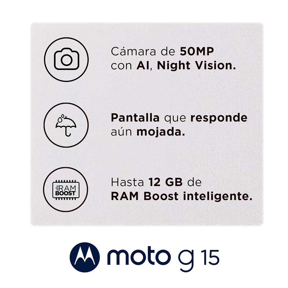 Celular Motorola Moto G15 128GB 6,7" Gris Liberado
