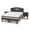 Cama Europea CIC Base Dividida 2 Plazas Balance + Respaldo + 2 Veladores Gales