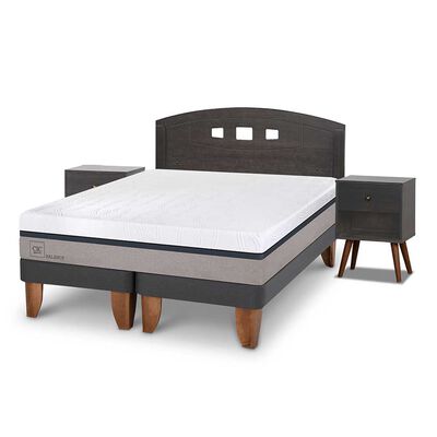 Imagen 2 del producto Cama Europea CIC Base Dividida 2 Plazas Balance + Respaldo + 2 Veladores Gales
