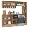 Mueble de Cocina Vekkahome Madri 1 Caj&oacute;n 7 Puertas Negro Caf&eacute;