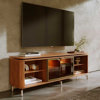 DECOCASA Rack TV Decocasa Lincoln Float hasta 75 Canela
