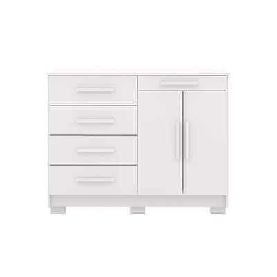 Cómoda Vekkahome Americana 5 Cajones 2 Puertas Blanca