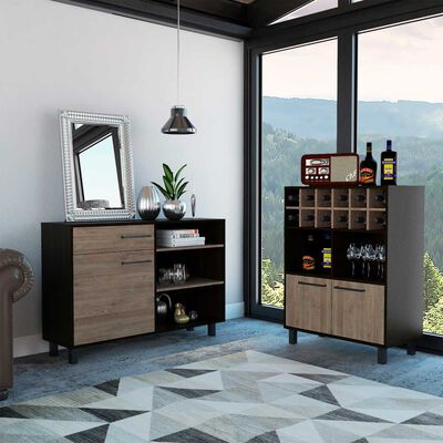 Imagen 1 del producto Combo Bar Bajo + Bife TuHome Kaia Wengue Miel