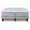 Cama Europea Simmons 2 Plazas Dreamer 190 Cm + Respaldo Praga Plata