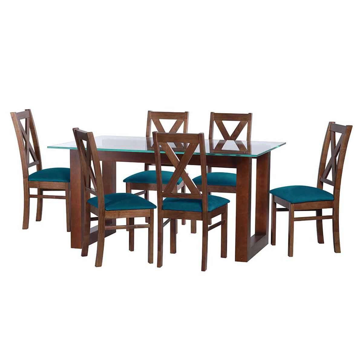 Juego de Comedor Latam Home Pamplona Cadiz 6 Sillas Lino Gris Claro