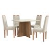 Juego de Comedor Yardas Pizza 4 Sillas Off White