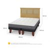 Cama Europea CIC Base Dividida King Anatomic + Respaldo Torino Mostaza