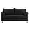 Juego de Living Bodevir Sky Felpa 12 Sofá 3 Cuerpos + Dos Pouf 1 Cuerpo Negro 