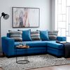 Sofá Seccional Derecho Living Factory Milan 3 Cuerpos Azul Piedra
