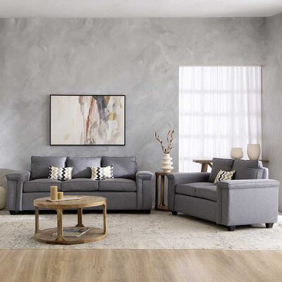 Imagen 1 del producto Juegos de Living Mons Sicilia Sofá 3 Cuerpos + Sofá 2 Cuerpos Gris