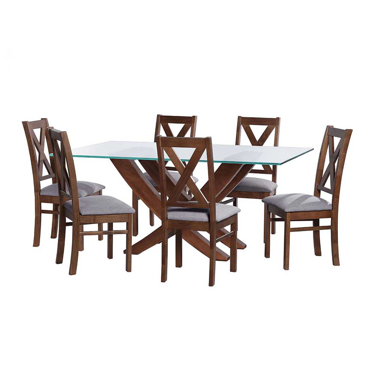 Juego de Comedor Latam Home Alicante 6 Sillas Gris Claro