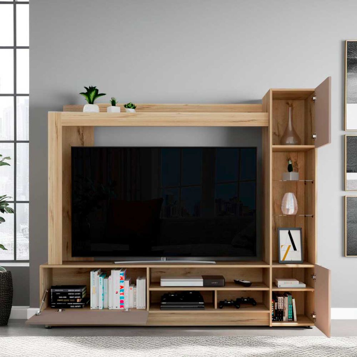 Centro de Entretenimiento TuHome Nizza Hasta 65" Duna Taupe