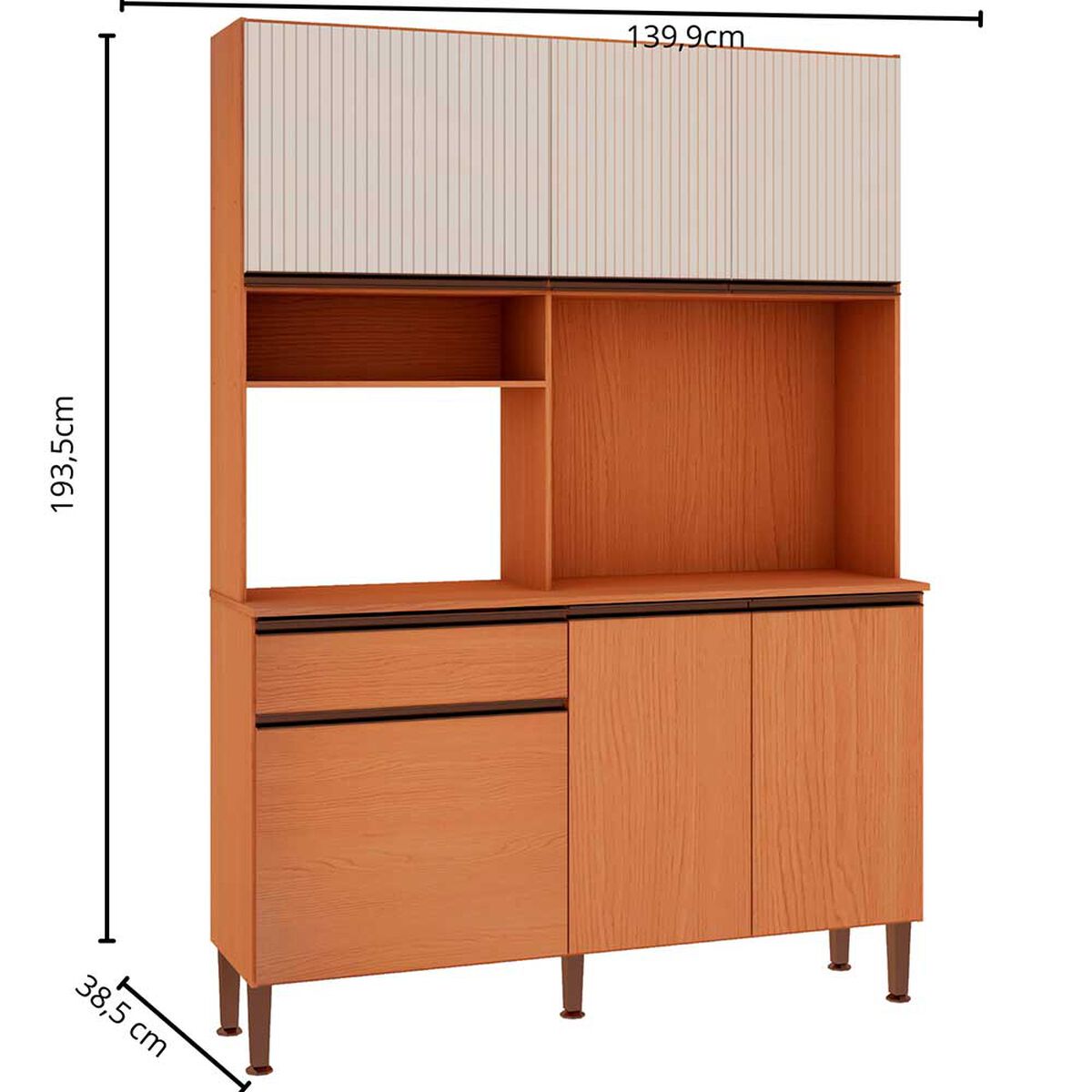 Kit Cocina Vekkahome Marina 5 Puertas 2 Cajones Caf&eacute;