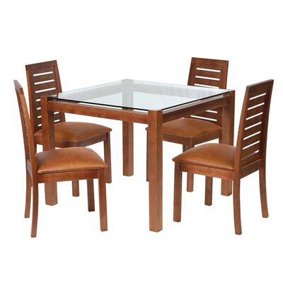 Juego de Comedor Latam Home Barcelona 4 Sillas Tabaco