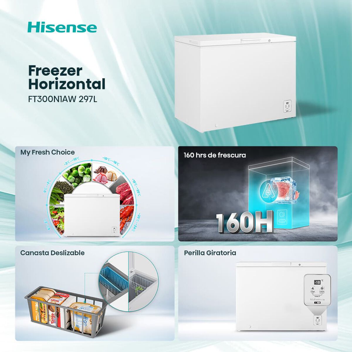 Freezer Horizontal Hisense FT300N1AWF 297 lts.
