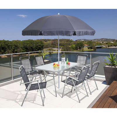 Juego de Comedor para Terraza Casanova 6 Sillas Negro