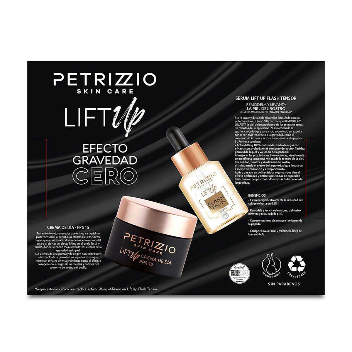 Set Lift Up Efecto Gravedad Cero Crema + Serum Petrizzio