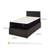 Cama Europea CIC Iron Smart 1,5 Plazas Premium + Respaldo Black Tapizado + Faldón