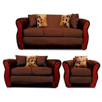 Juego de Living Elegant Detail Girona Sofá 3 Cuerpos + Sofá 2 Cuerpos + Sillón 1 Cuerpo Café