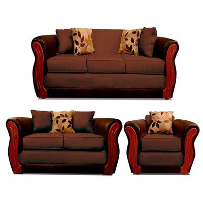 Imagen 1 del producto Juego de Living Elegant Detail Girona Sofá 3 Cuerpos + Sofá 2 Cuerpos + Sillón 1 Cuerpo Café