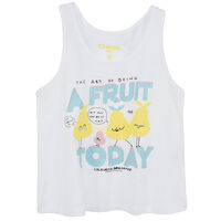 Polera sin Mangas Niña Chess Blanco, Menta, Naranjo, Rosado