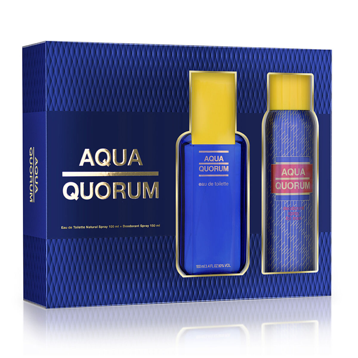 Set Perfume Aqua Quorum 100 EDT ml + Desodorante 150 ml
