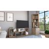 Combo Bar Esquinero + Rack TV40 Extensible TuHome Beijing Rovere Blanco