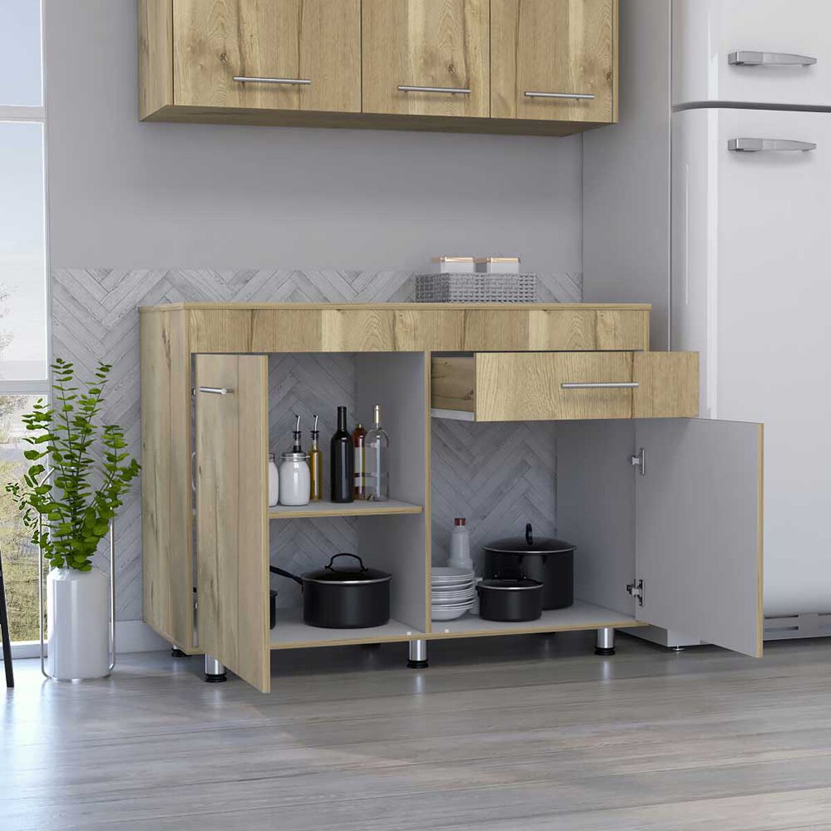 Mueble de Cocina Inferior TuHome Orion 3 Puertas 1 Caj&oacute;n Duna Blanco