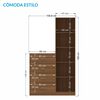 Cómoda Onessta Estilo 1 Puerta 4 Cajones Jatoba