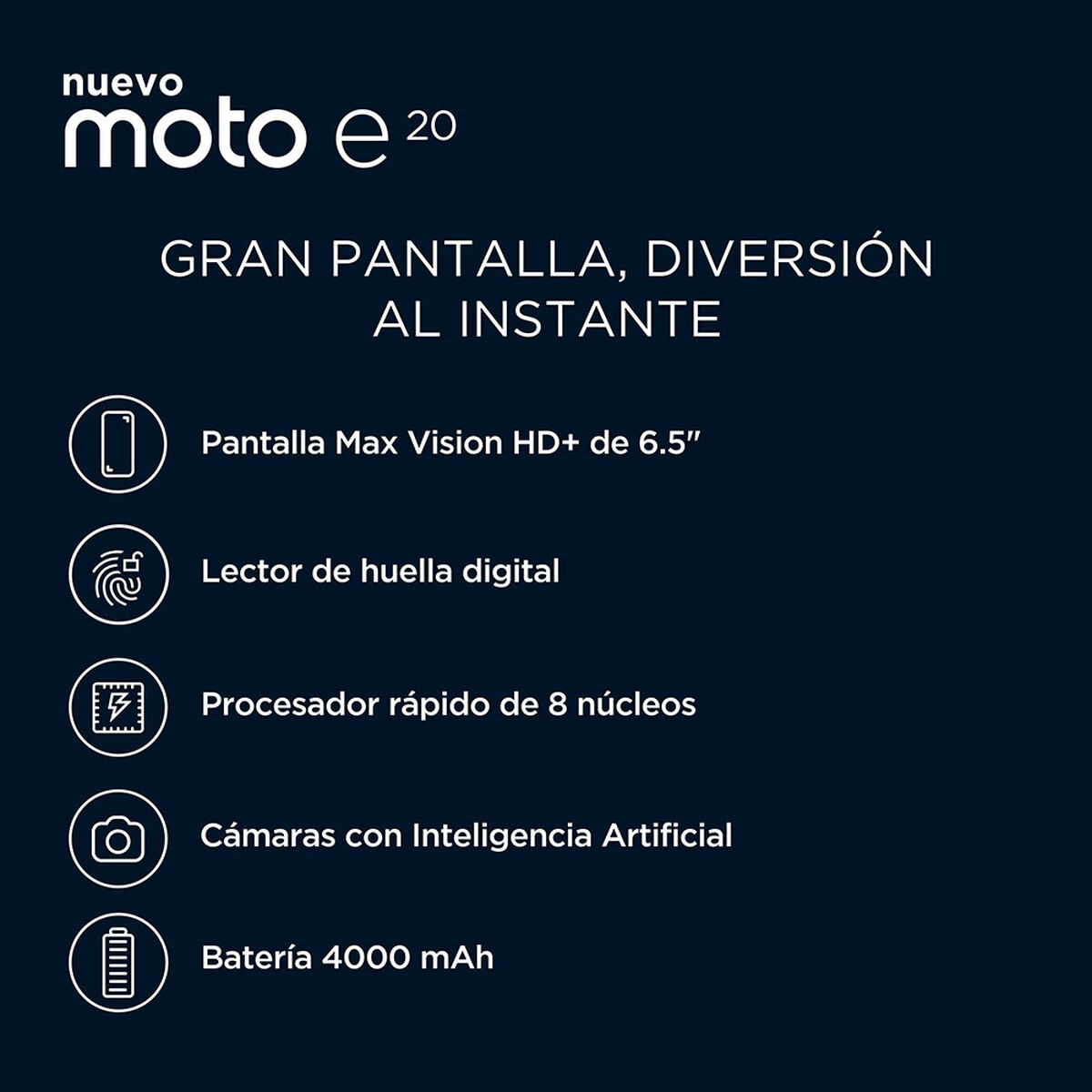 Celular Motorola Moto e20 32GB 6,52" Azul Liberado