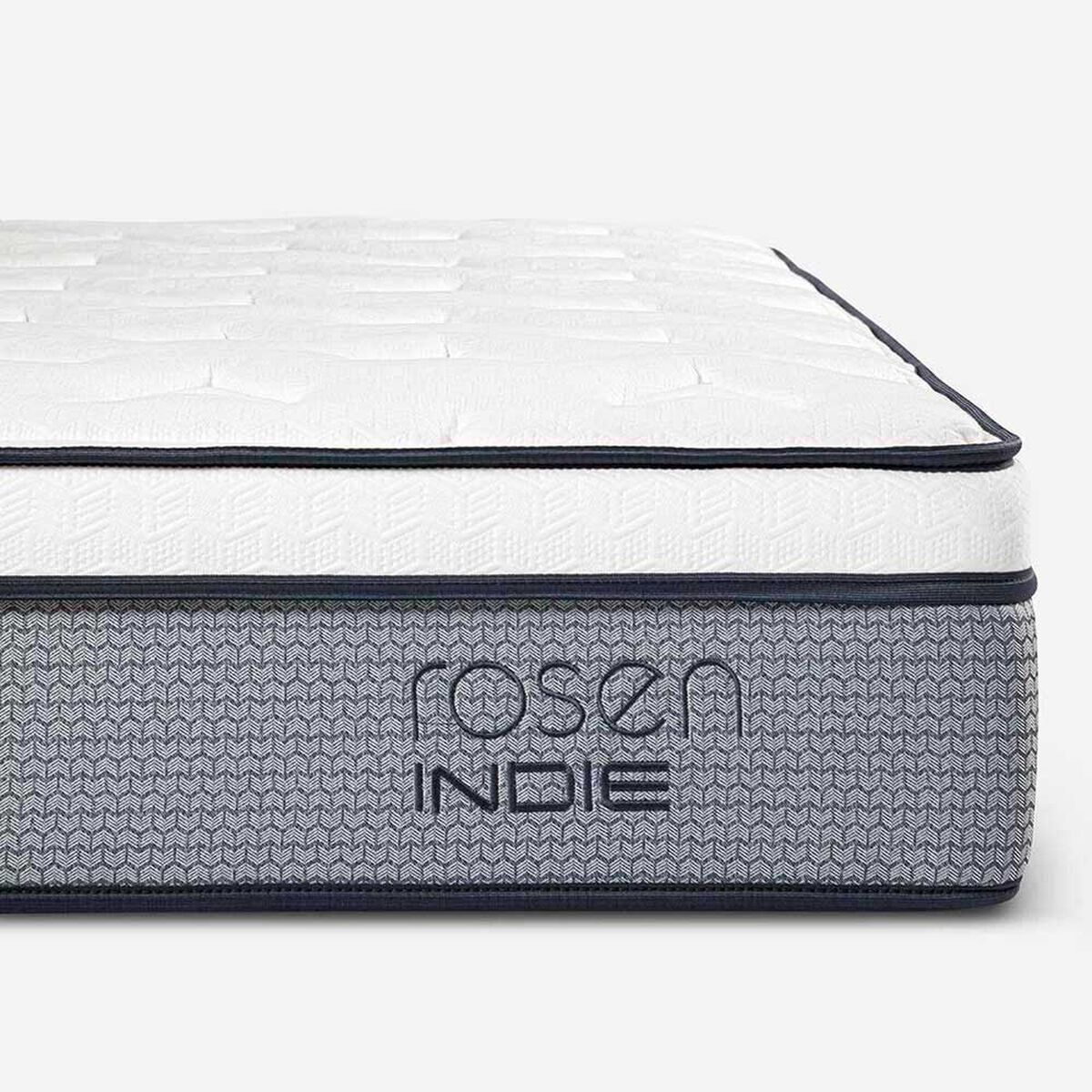Cama Europea Rosen 1,5 Plazas Indie + Respaldo + Velador Rachel