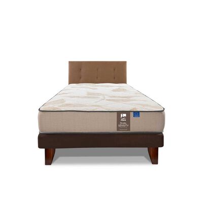 Imagen 2 del producto Cama Europea Flex 1,5 Plazas Dual Sensity + Respaldo Royal Café