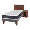 Cama Europea CIC 1,5 Plazas Ortopedic + Respaldo + Velador Dublin Caramelo