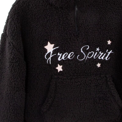 Imagen 2 del producto Polerón Sherpa Niña Mila Crudo, Negro