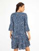 Vestido Corto Estampado Manga 3/4 Campana Botones Mujer Alma