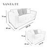 Juego de Living Elegant Detail Santa Fe Sofá 3 Cuerpos + Sofá 2 Cuerpos Café