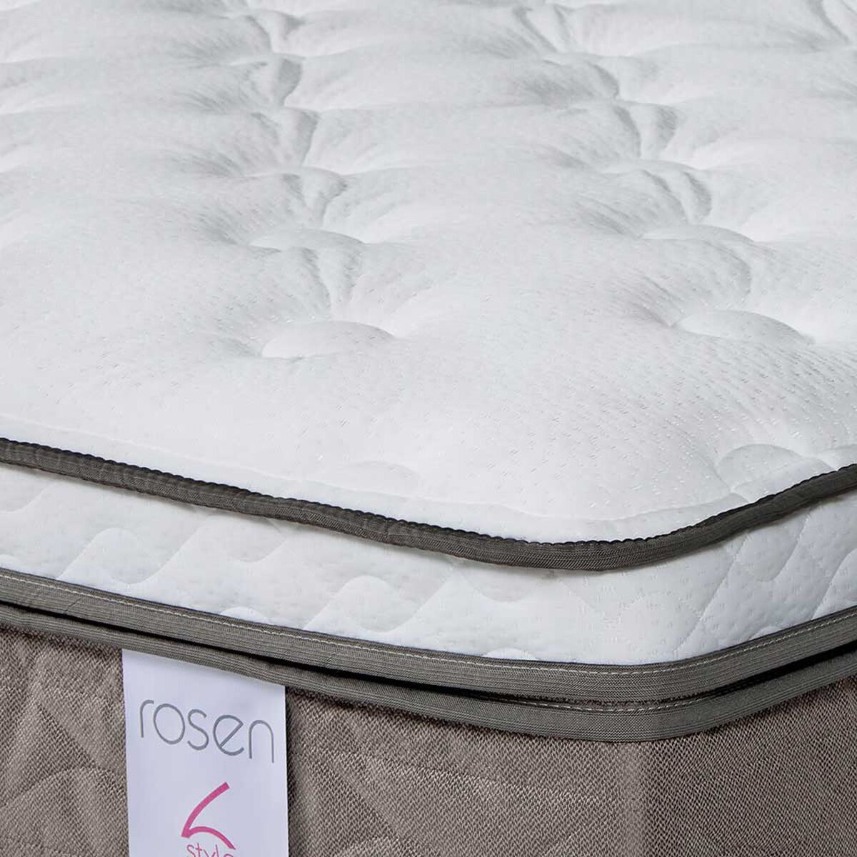 Cama Europea Rosen Base Dividida 2 Plazas New Style 6 + Respaldo + 2 Veladores Ferrara