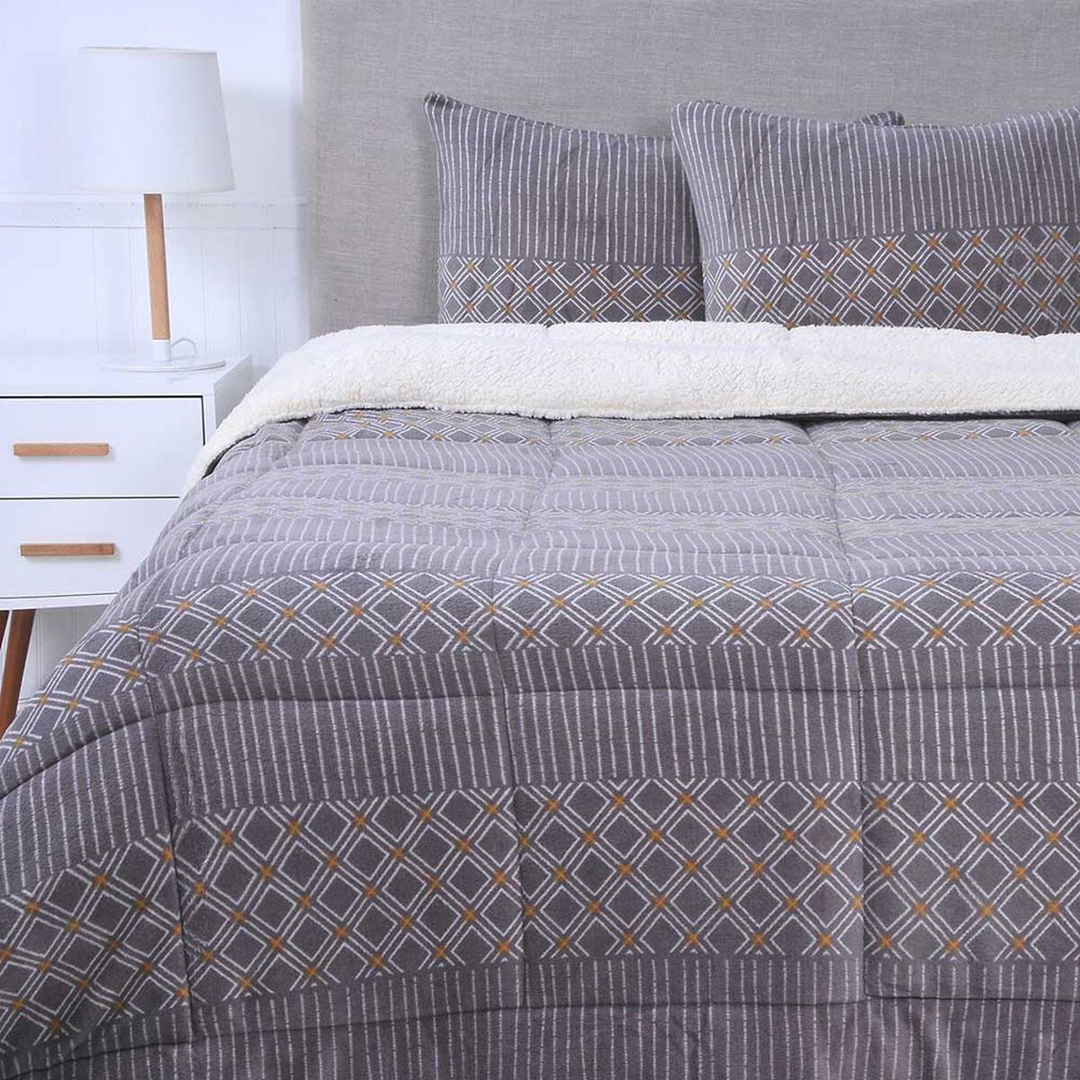 Plumón Coral Sherpa Mashini 2 Plazas Granito