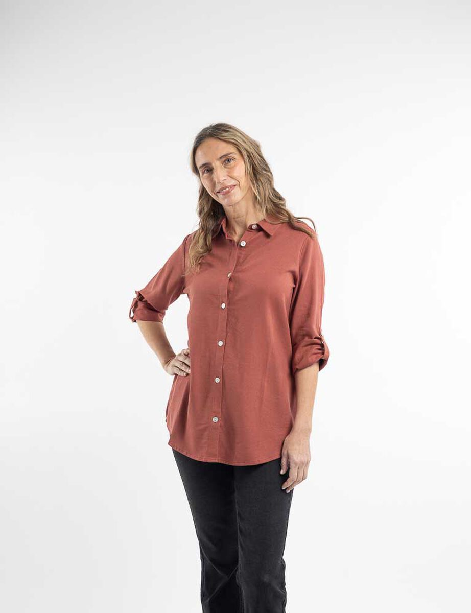 Blusa Lino Manga Larga Mujer Portman Club