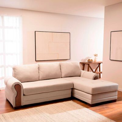 Sof&aacute; Seccional Living Factory Oregon 4 Cuerpos Beige