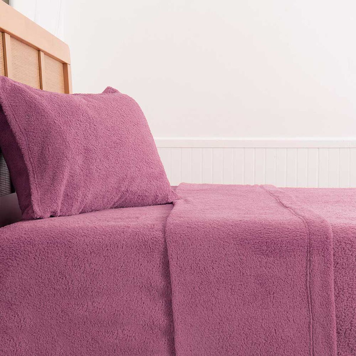 Juego de Sábanas Mashini 1,5 Plazas Liso Violeta