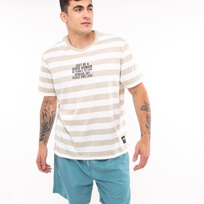 Polera Algodón Rayas Manga Corta Hombre Icono