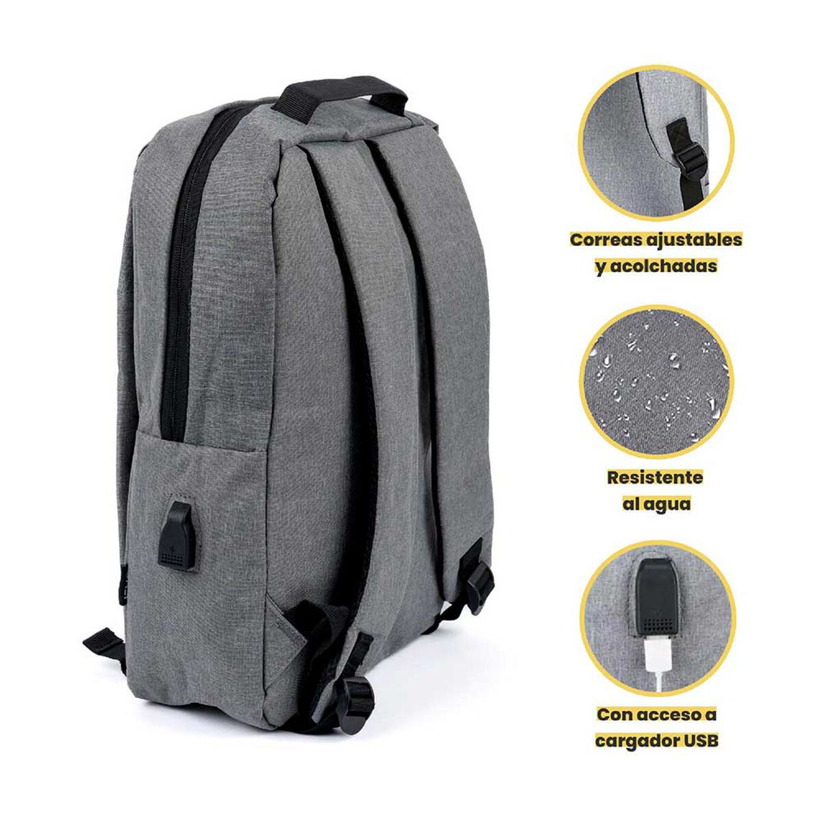 Mochila LEVO Notebook  15" Gris