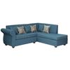 Sofá Seccional Derecho Essenza New Isabella Tela Catania Chaise longue + Sofá 2 Cuerpos Turquesa