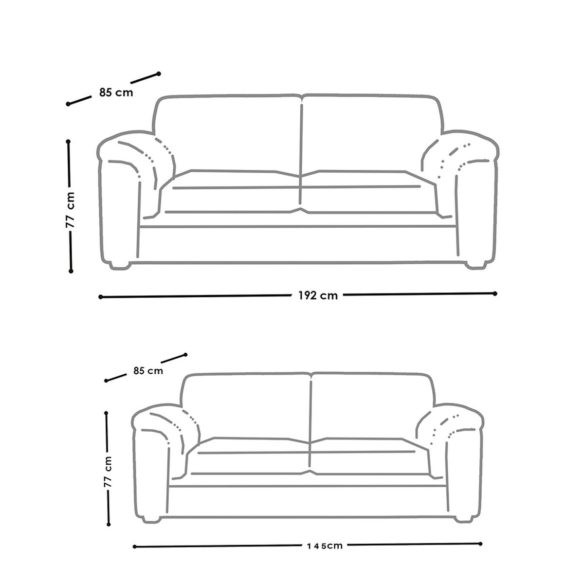 Juego de Living Latam Home Ancona 3 Cuerpos + Sofá 2 Cuerpos Beige